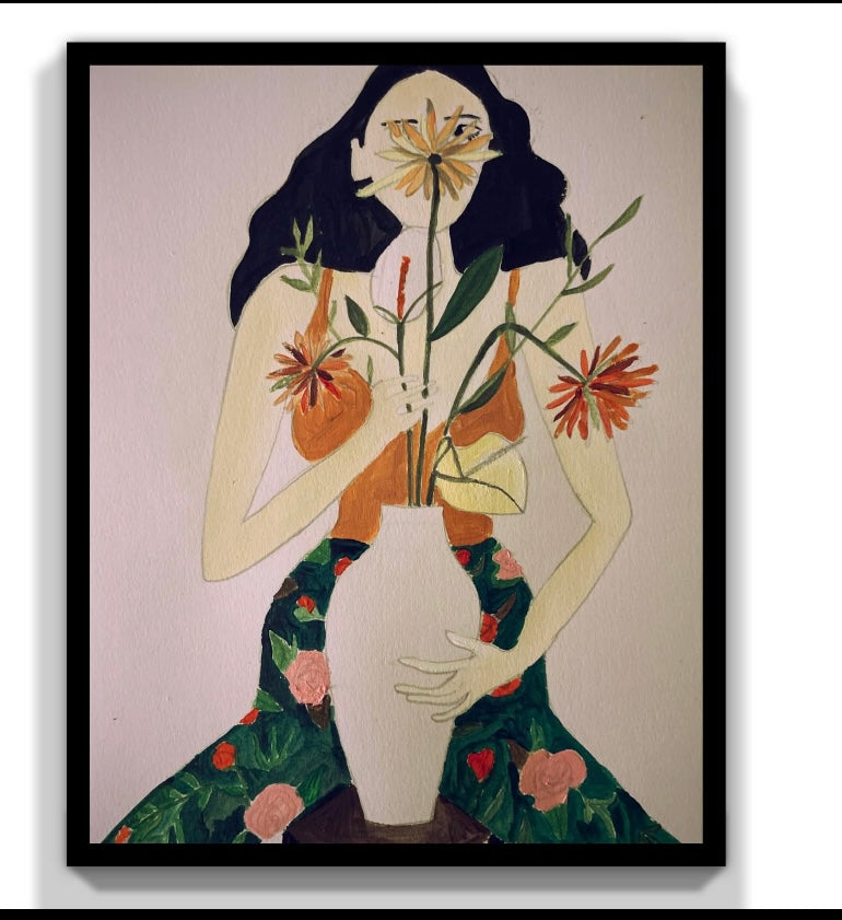 « Femme au vase de fleurs »